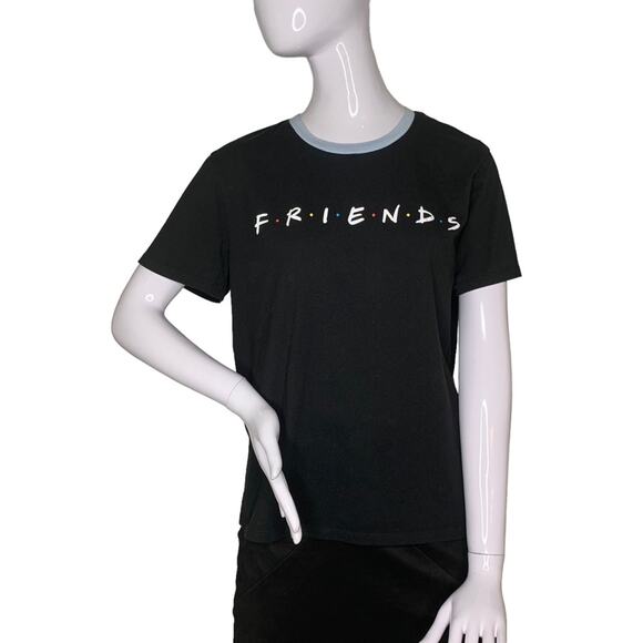 Friends Show Graphic Women's Tee Short Sleeve Black Crewneck Size Large - Picture 1 of 6